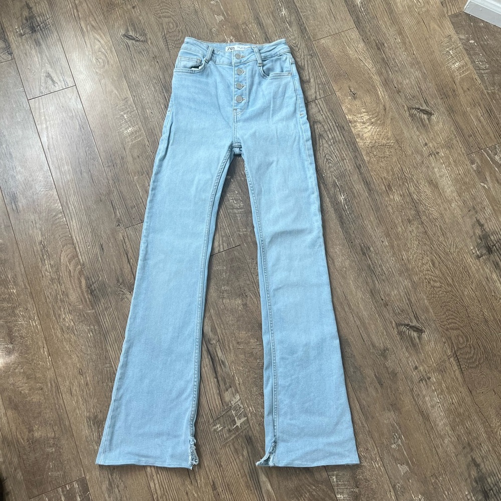 Zara Light Blue Flare Jeans